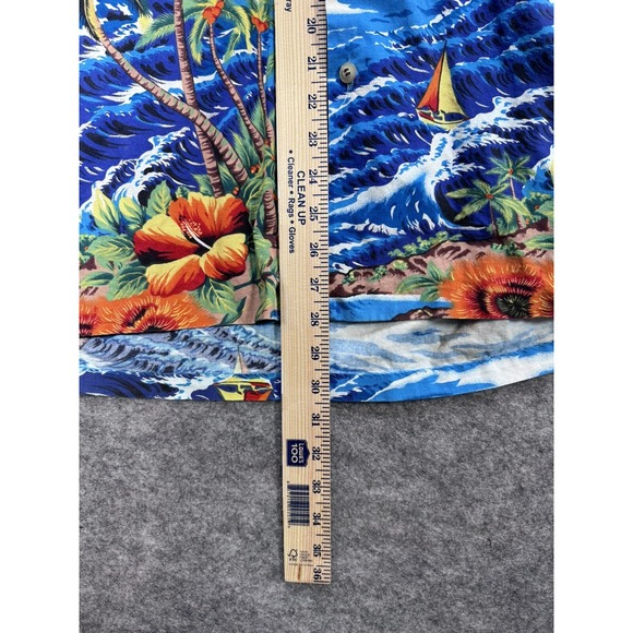 Vintage KoleKole Hawaiian Men XL Short Sleeve Hawaii Island Floral Sea Palm Tree - Picture 3 of 8